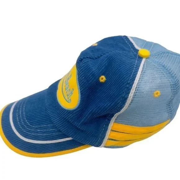 Vintage South Beach Corduroy Blue Yellow Cap - Picture 3 of 6